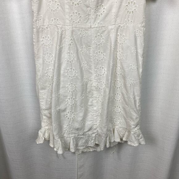 Hello Molly White Eyelet Saved By The Bell Mini Dress Sz.L/US 8 - Picture 14 of 16